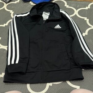 Adidas Kids Black and White Track Jacket. Size 5